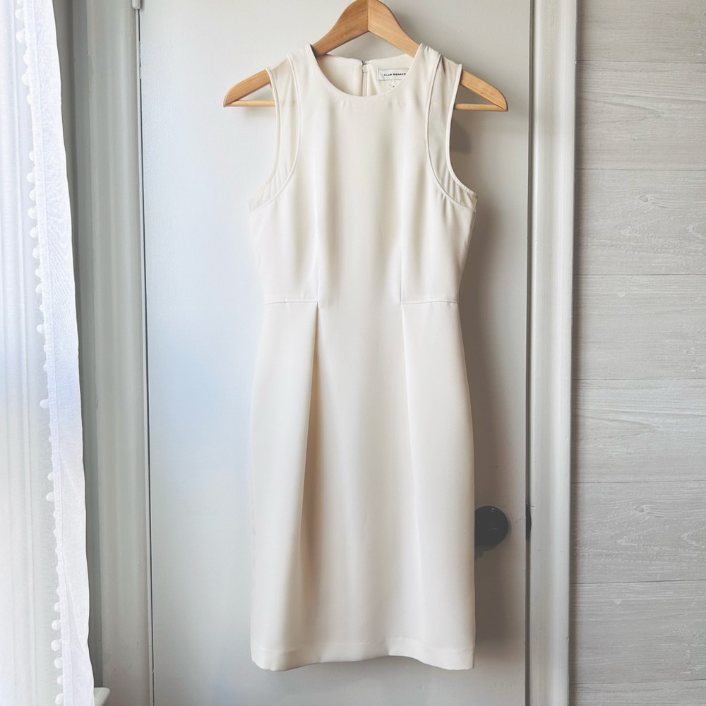 Club Monaco Crepe Shift Dress Cream